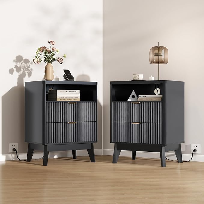 Fluted Nightstand Set of 2 - Image 8