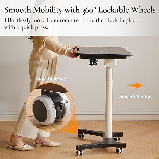 Adjustable Computer Desk, Solid Wood Folding Desk - Image 6