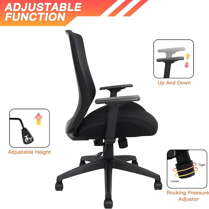 400lbs Big and Tall Office Chair, Mesh Office Desk Chair - Image 6