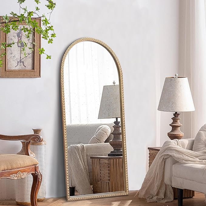 Gold Arched Mirror, Decorative Accent Mirror - Image 7