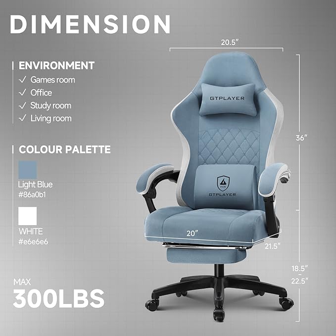 GTPLAYER Office Chair, Gaming Computer Desk Fabric Chair - Image 3