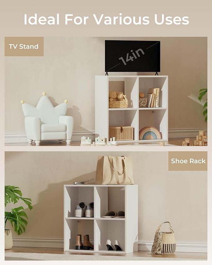 GTPLAYER 4-Cube Storage Organizer, Fits 11" Bins, Vertical or Horizontal Use - Image 4