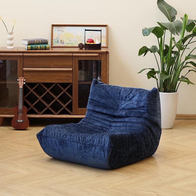N&V Fireside Chair, Mid Century Armless Floor Sofa, Soft Premium Chenille Floor by NV