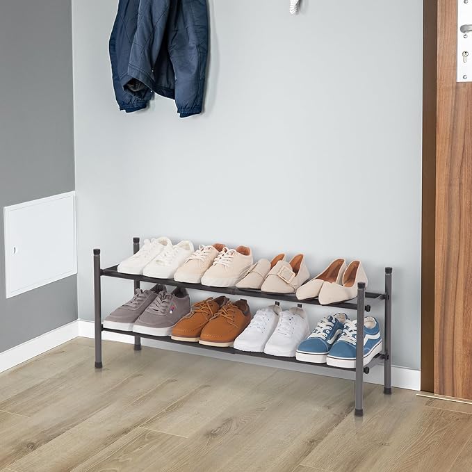 STORAGE MANIAC Expandable Shoe Rack, 8 Pairs Stackable Small Shoe Rack - Image 7
