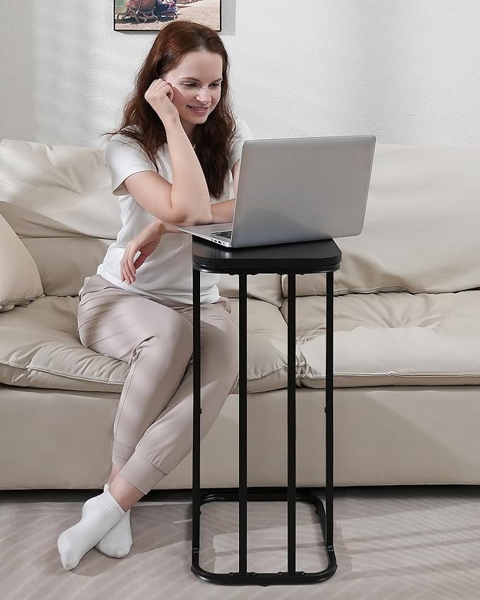 C Shaped End Table Set of 2, Small Side Table - Image 2