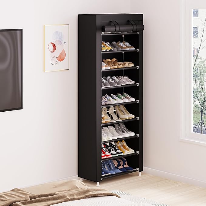Calmootey 9 Tier Shoe Rack Organizer, Portable Shoe Shelf - Image 7