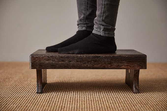 Wood Step Stool, Portable Rectangle Bed Stool, Small Step Ladder - Image 5