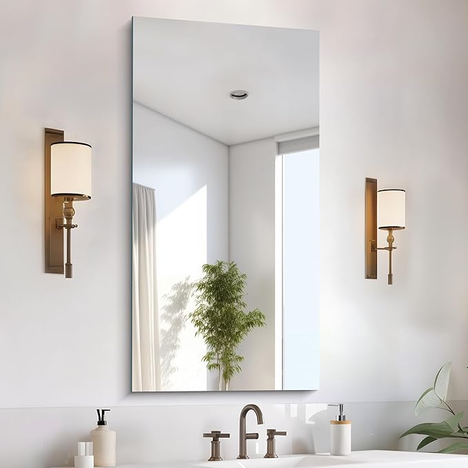 Frameless Mirror, 24x48 Inch Large Bathroom Mirrors by CILIBER