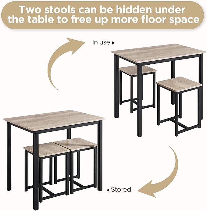 Yaheetech 3 Piece Dining Table Set - Image 6