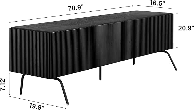 NTC Veil TV Stand with 4 Doors for TVs up to 75’’, Media Console with Vertical - Image 2