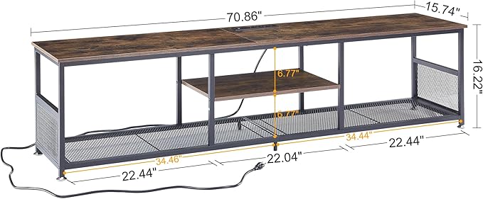 VECELO TV Stand with Power Outlets - Image 10