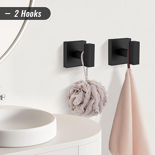 YACVCL Matte Black Towel Bar Set 10-Piece Bathroom Hardware Accessories Set - Image 5
