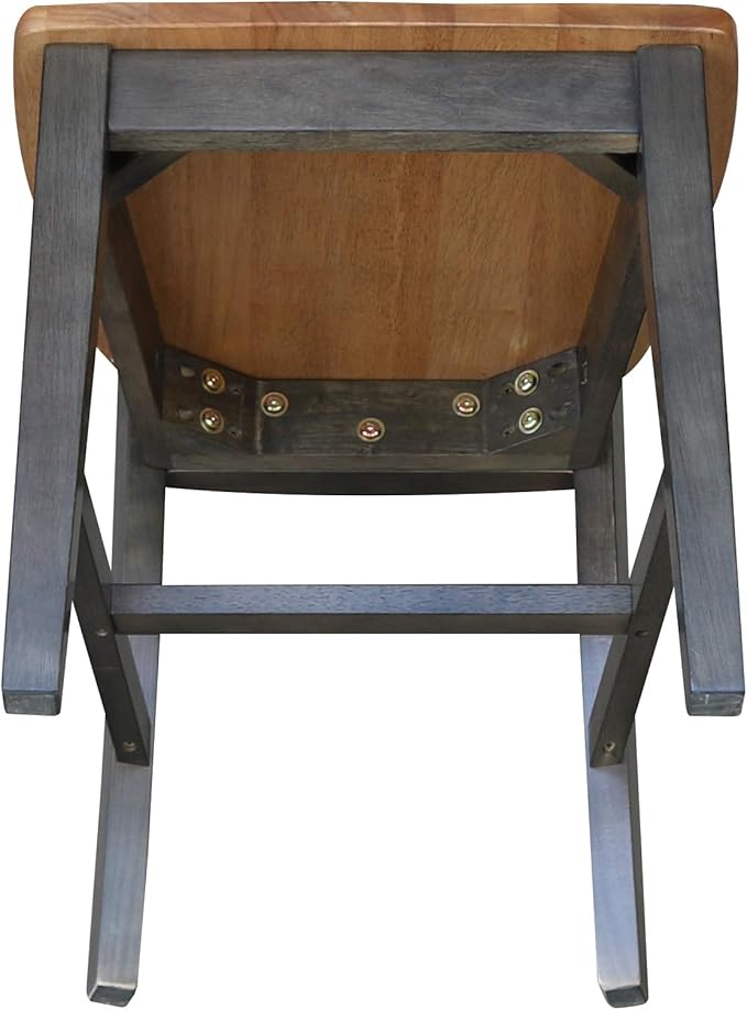 International Concepts San Remo Splatback Dining Chair, Hickory/Washed Coal - Image 12