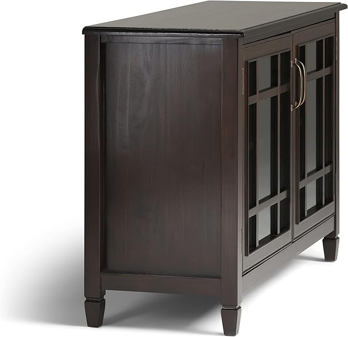 SIMPLIHOME Connaught SOLID WOOD 46 inch Wide Traditional Low Storage Cabinet in - Image 9