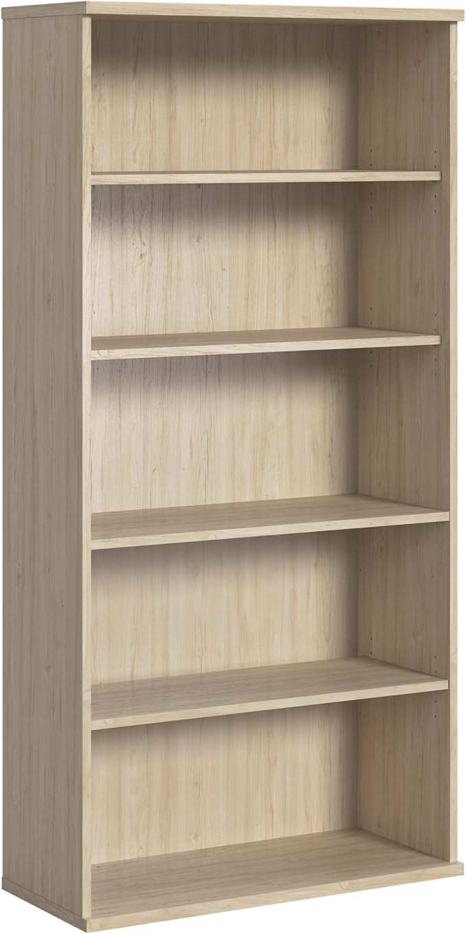 Bush Business Furniture Studio C Tall 5 Shelf Bookcase in Natural Elm, Large - Image 9
