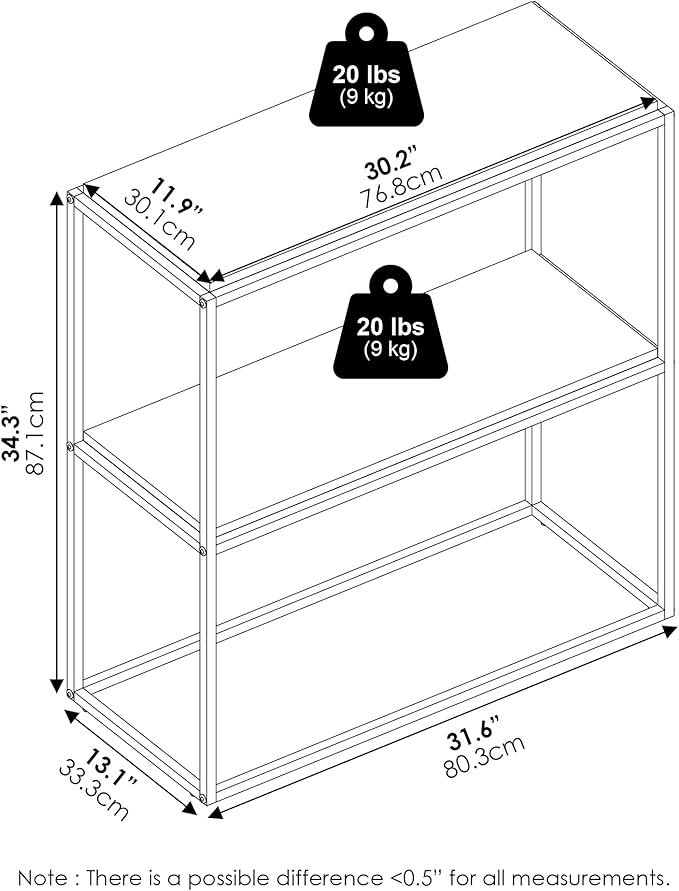 Furinno Moretti Modern Lifestyle Wide Stackable Shelf, Solid White/White - Image 3