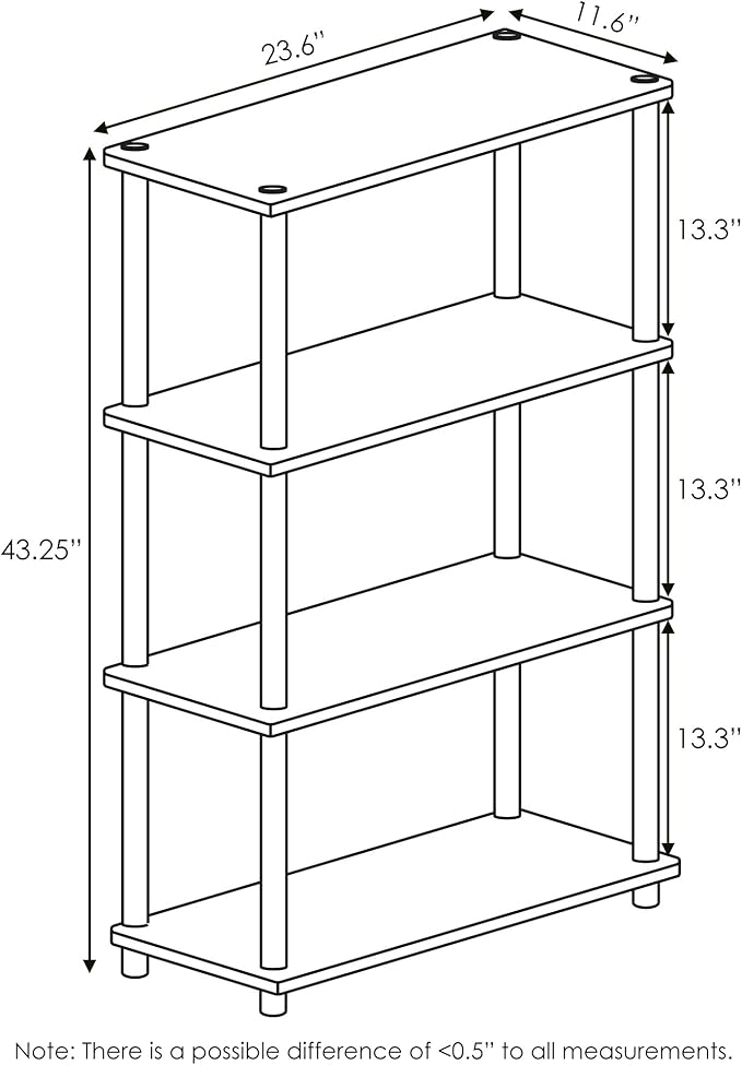 Furinno Turn-N-Tube 4-Tier Multipurpose Shelf Display Rack, Round Tubes - Image 7