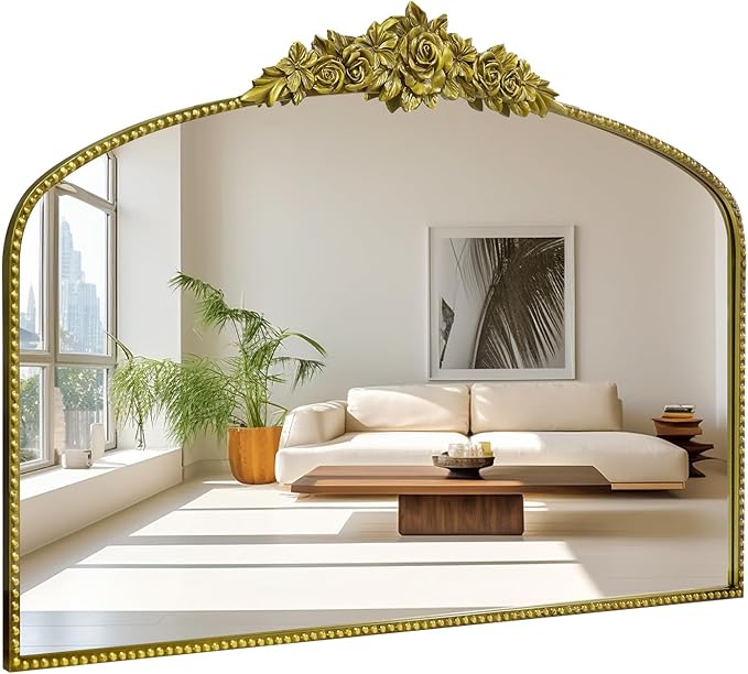 Antique Gold Arch Wall Mirror, Baroque Victorian Mirror by CASOLLY