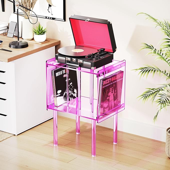 Acrylic Record Player Stand, - Image 2