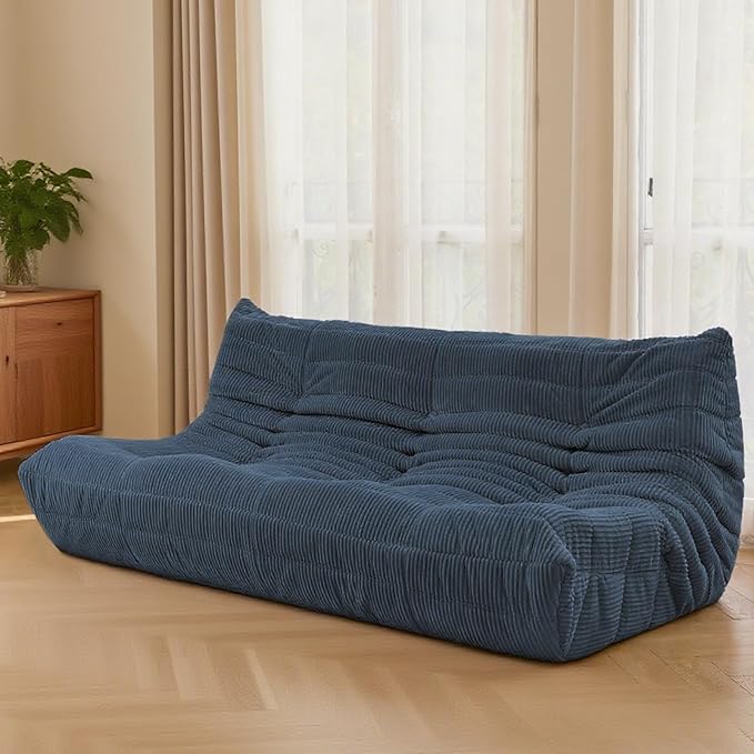 Fireside Three-Seater Mid-Century Armless Sofa — Floor Lounger in Soft Premium by Unknown