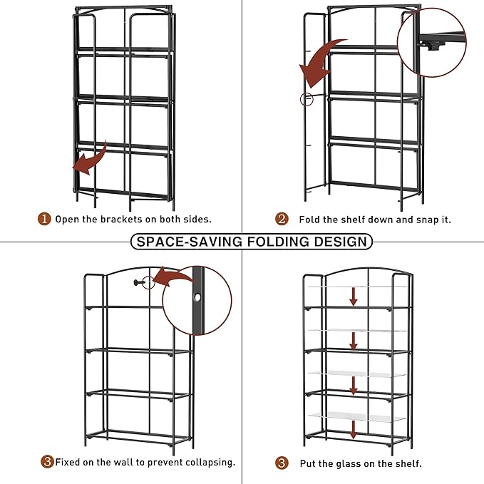 Crofy No Assembly Folding Bookshelf - Image 4