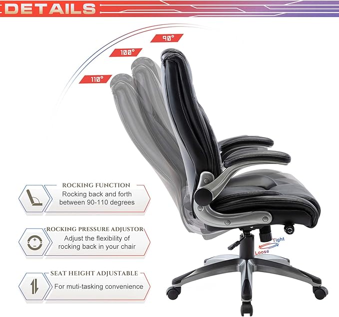 COLAMY Ergonomic Office Chair, High Back Leather Desk Chair - Image 5
