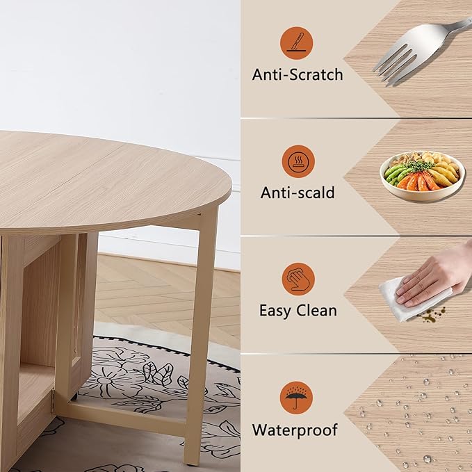 47.3" Round Folding Dining Table - Image 6
