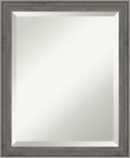 Amanti Art Grey Wall Mirror 23x19 Regis Barnwood Grey Narrow Rectangle Bathroom by AmantiArt