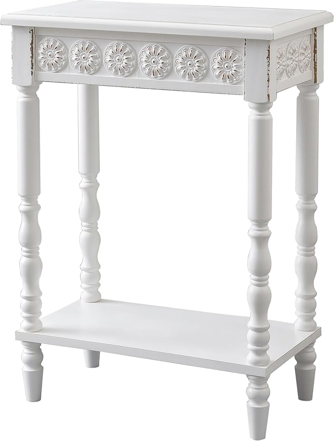 SOFE White Wood End Table, Modern Living Room Side Table, Sofa Couch Table by SOFE