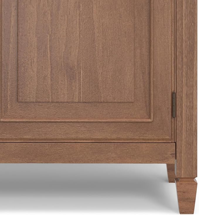 SIMPLIHOME Connaught 40-inch Wide Solid Wood Storage Cabinet in Medium Saddle - Image 9