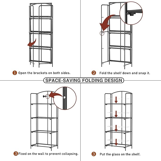 Crofy No Assembly Folding Bookshelf - Image 4