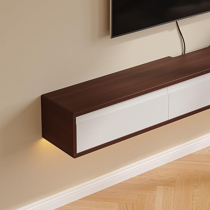 Floating TV Stand High Gloss, Floating TV Console, Under TV Shelf - Image 7