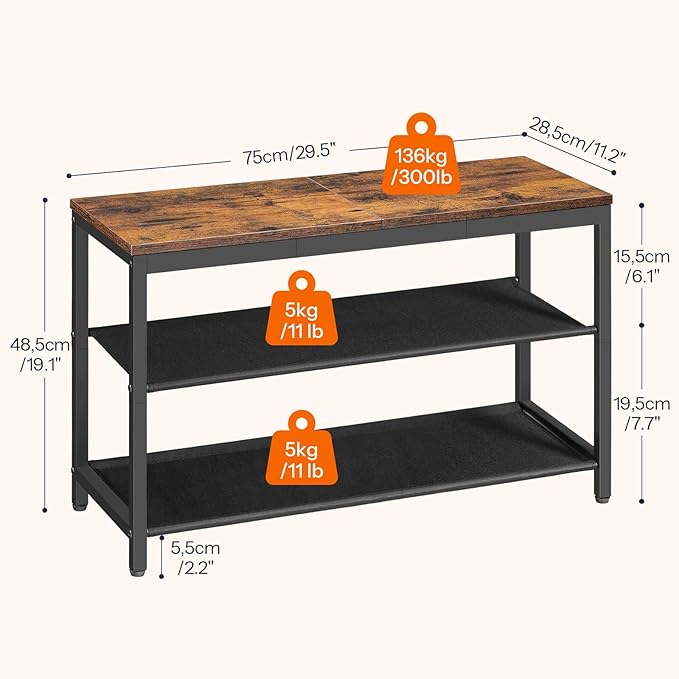 HOOBRO Shoe Bench, 3-Tier Shoe Rack - Image 3