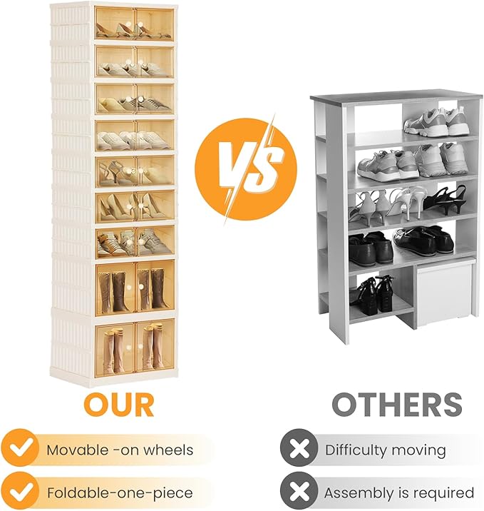 Foldable Shoe Organizer Storage Box, Portable Extra Large Folding Shoe Rack - Image 6