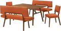 Armen Living Channell Mid Century Modern 5 Piece Walnut Wood Dining Table Set by ArmenLiving