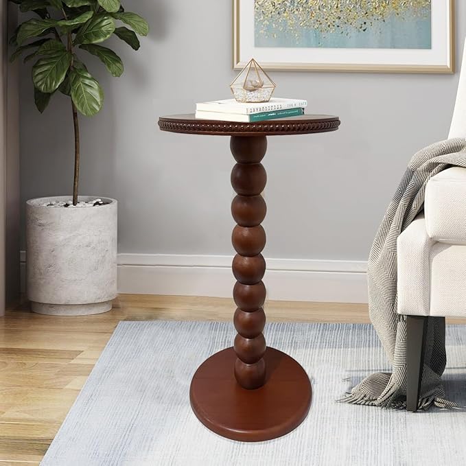 JUIOETURBoho Beaded Round Side Table - Image 2
