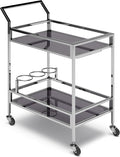 SIMPLIHOME Watts Modern 26 inch Wide Bar Cart in Chrome by SimpliHome