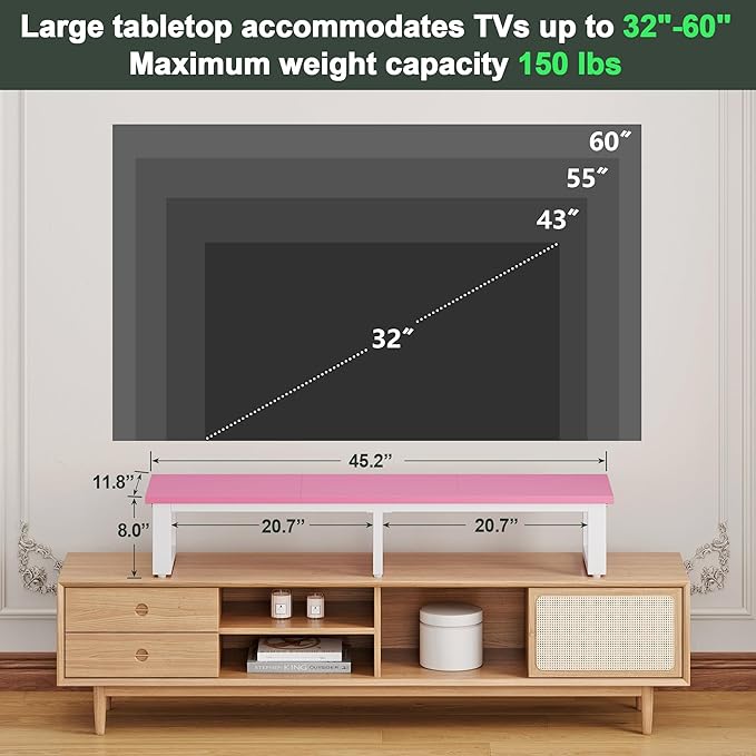 Clikuutory 45" Large TV Riser for 32-60 inch TVs, Tabletop Stand - Image 6
