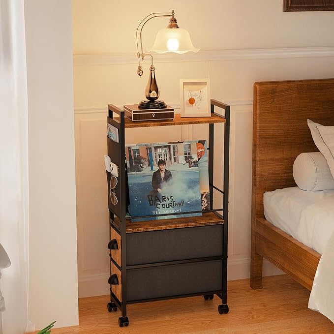 Narrow Side Tables with 2 Drawer - Image 2