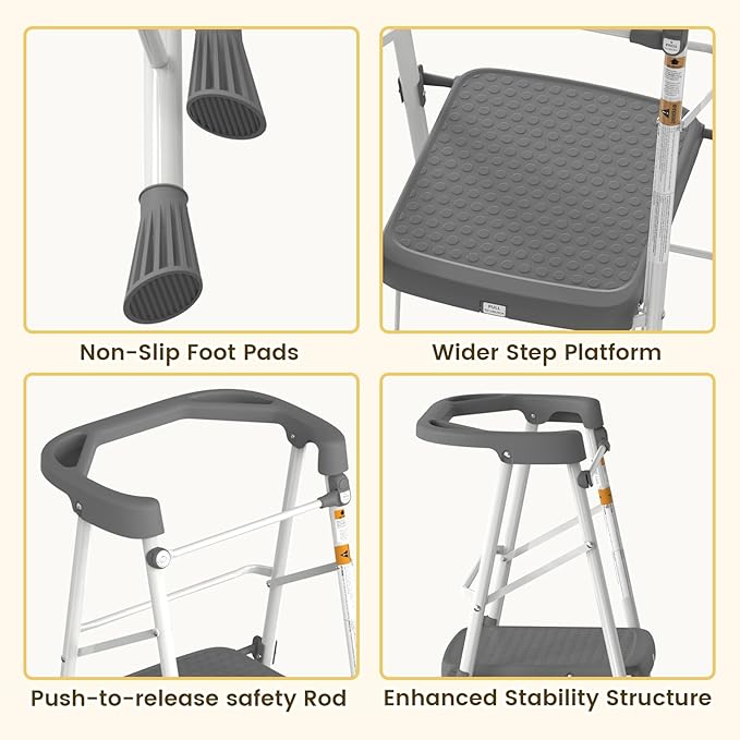 HBTower Kids 2 Steps Step Stool, Toddler Tower - Image 4
