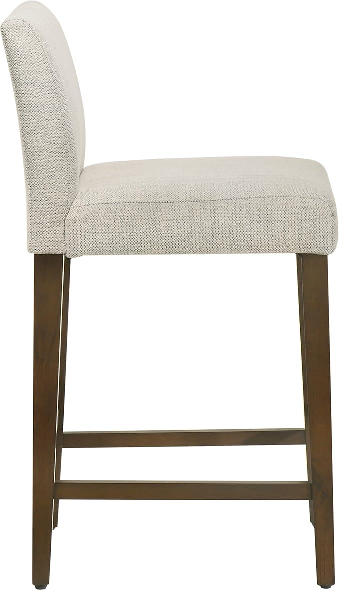 CHITA Counter Height Bar Stools Set of 3, Fabric in Ivory - Image 6