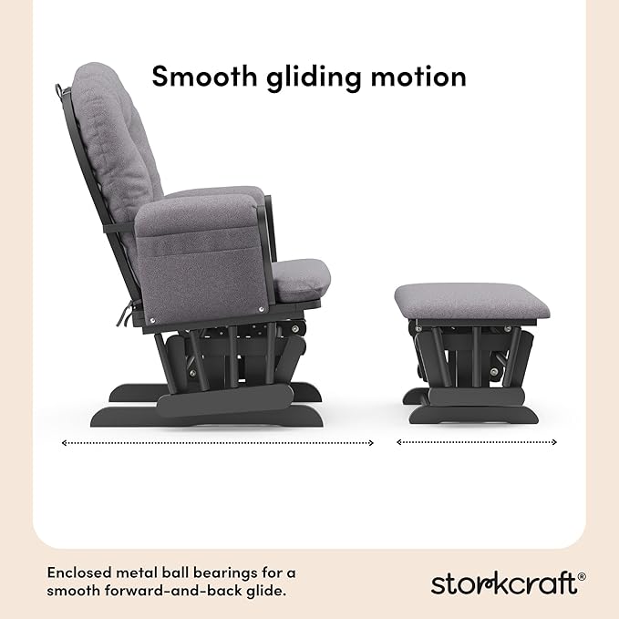 Storkcraft Premium Hoop Glider & Ottoman — GREENGUARD Gold Certified Nursery - Image 6