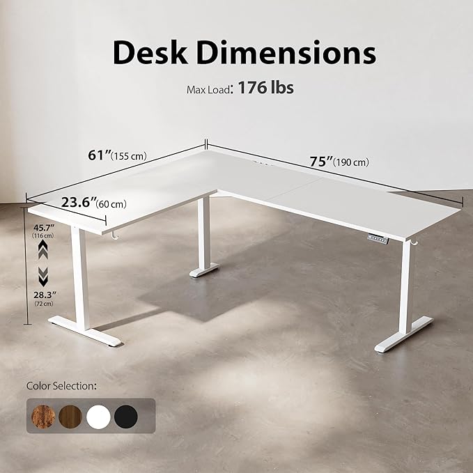 Agilestic L-Shaped Standing Desk Adjustable Height, Electric Corner Standing - Image 3