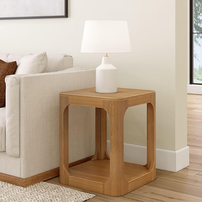 Plank+Beam Modern Rounded Square Side Table by PlankBeam