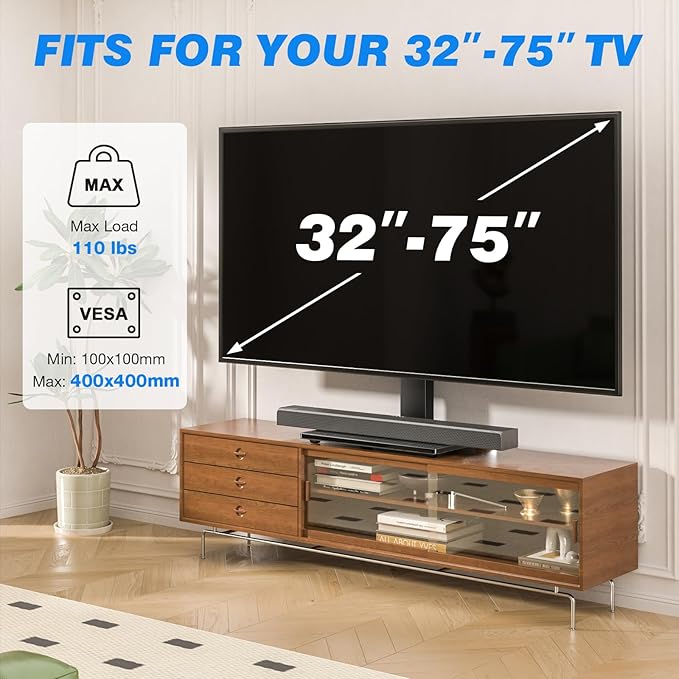 Rfiver Universal Swivel TV Stand Table Top TV Stand - Image 2