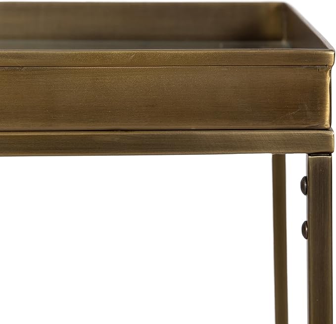 Kate and Laurel Lonsdale Transitional Glass Narrow End Table; 18 x 12 x 24; - Image 9
