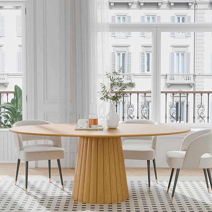 Casaphoria 67" Oval Dining Table, Modern Wood Kitchen Table - Image 8