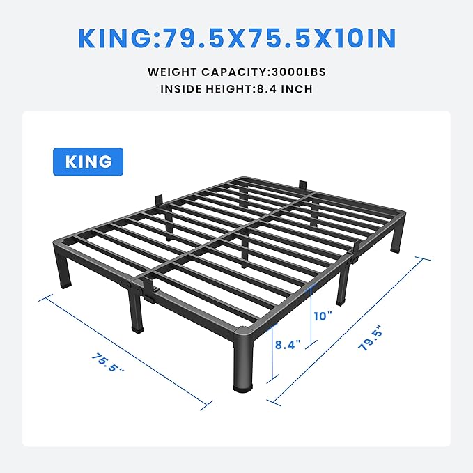 MAF 10 Inch King Metal Platform Bed Frame - Image 2