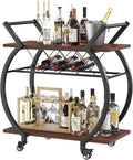 LVB Modern Gold Bar Cart, Industrial Rolling Serving Wine Cart by LVB