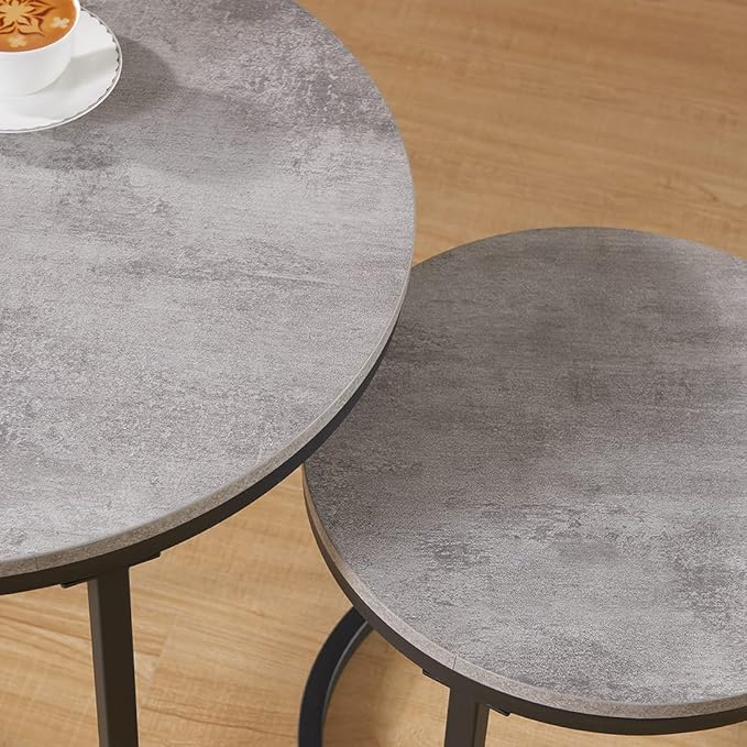 CENSI 24" Round Nesting Table, Accent Coffee Table, Space-Saving, Modern - Image 7